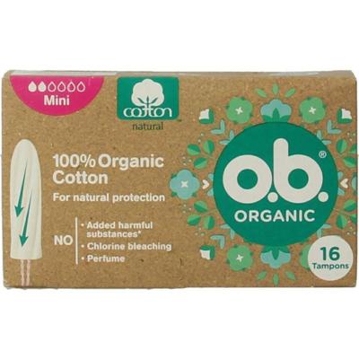 O.b. O.B. Tampons organic mini 16 stuks O.b. O.B. Tampons organic mini 16 stuks