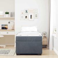 Bedframe met matras Anders Donkergrijs 80 x 200 cm Fluweel - thumbnail