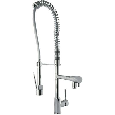 Keukenkraan Tres Top | Opbouw | 360° Draaibaar | Uitrekbare sproeier | Mengkraan | 1-hendel | Rond | Chroom