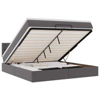 Ottoman bed met matrassen en LED's 100x200cm kunstleer grijs - thumbnail