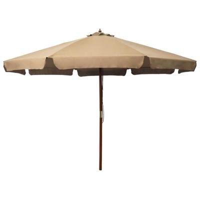 VidaXL Parasol met houten paal 330 cm taupe VidaXL Parasol met houten paal 330 cm taupe
