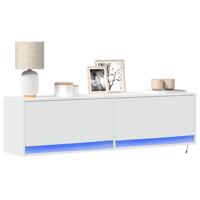 Tv-wandmeubel met LED-verlichting 140x31x38 cm wit - thumbnail