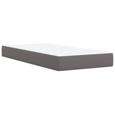 Boxspring met matras kunstleer grijs 90x200 cm