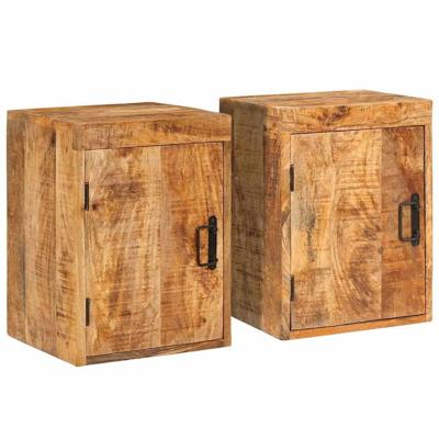 Nachtkastje 2 pcs Bruin 35 x 33 x 48 cm Massief Mango Hout