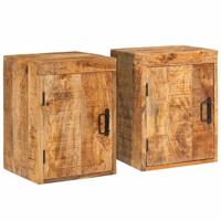 Nachtkastje 2 pcs Bruin 35 x 33 x 48 cm Massief Mango Hout - thumbnail