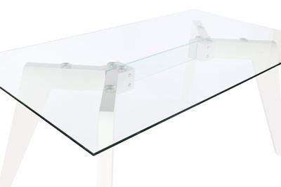 Eettafel DKD Home Decor Wit Transparant Kristal Hout MDF 160 x 90 x 75 cm Eettafel DKD Home Decor Wit Transparant Kristal Hout MDF 160 x 90 x 75 cm