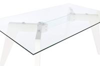 Eettafel DKD Home Decor Wit Transparant Kristal Hout MDF 160 x 90 x 75 cm - thumbnail