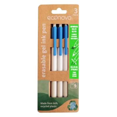 Econovo Gelpennen - uitwisbaar - blauw - 3 stuks