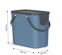 Rotho albula afvalscheidingsprullenbak 25l horizon blauw - thumbnail