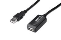DIGITUS Actieve USB 2.0 verlengkabel - Repeater kabel - USB A male naar USB A female - 20 m - 480 Mbit/s - Plug & Play - Voeding via USB - Zwart - thumbnail