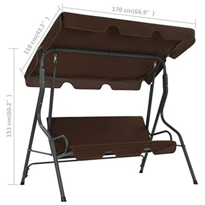 VidaXL Schommelbank 170x110x153 cm koffiekleurig