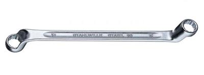 Stahlwille Dubbele ringsleutel | 19 x 22 mm 300 mm | diep gebogen | 1 stuk - 41041922 41041922