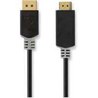 DisplayPort-Kabel | DisplayPort Male | HDMI Connector | 4K@30Hz | Verguld | 1.0 m | Rond | PVC | Antraciet - thumbnail