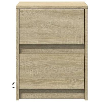 Nachtkastjes met LED-verlichting 2 st bewerkt hout sonoma eiken