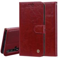 Business stijl olie Wax textuur horizontale Flip lederen case voor Huawei Honor 20 met houder & kaartsleuven & portemonnee (rood) - thumbnail