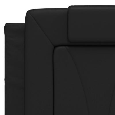 Bed met matras kunstleer zwart 140x190 cm - thumbnail