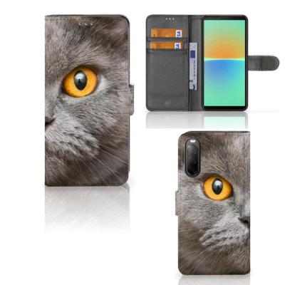 Telefoonhoesje | Met pasjeshouder | Sony Xperia 10 IV Britse Korthaar Telefoonhoesje | Met pasjeshouder | Sony Xperia 10 IV Britse Korthaar