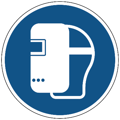 Lasmasker verplicht gebods- Ø 150 mm - Sticker