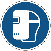 Lasmasker verplicht gebods- Ø 150 mm - Sticker - thumbnail