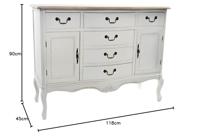 Dressoir DKD Home Decor Wit Lichtbruin Spar 118 x 45 x 90 cm - thumbnail
