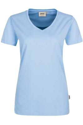Hakro 181 Women's V-neck shirt MIKRALINAR® - Ice Blue - L