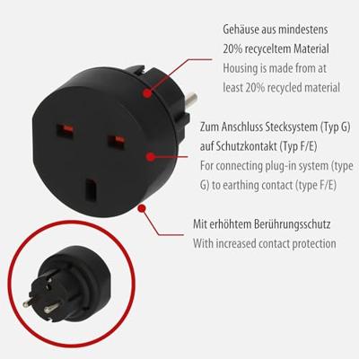 Brennenstuhl bn-1508530 reisadapter gb-naar-europa geaard - thumbnail