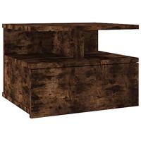 Nachtkastje zwevend 40x31x27 cm bewerkt hout gerookt eikenkleur - thumbnail