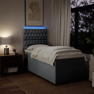 Boxspring met matras stof lichtgrijs 180x200 cm