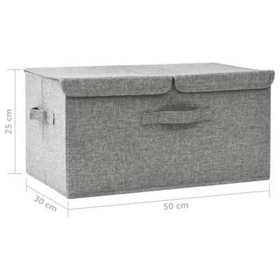 VidaXL Opbergbox 50x30x25 cm stof grijs VidaXL Opbergbox 50x30x25 cm stof grijs