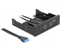 Delock 61896 USB 3.0 voorpaneel 2 poorten met interne 19-pins USB 3.0-pins header - thumbnail