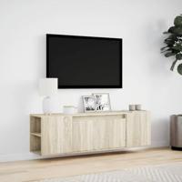 Tv-wandmeubel met LED-verlichting 135x31x39,5 cm sonoma eiken - thumbnail