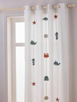 Under the Ocean eyelet gordijnslinger met zeedieren wit - thumbnail