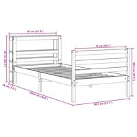 Bedframe zonder matras massief grenenhout 160x200 cm - thumbnail