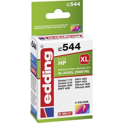 Edding Inktcartridge vervangt HP 302XL, F6U67AE Compatibel Kleur 18-544 18-544