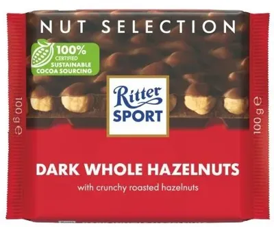 Ritter sport puur hele hazelnoot tablet 100gr Ritter sport puur hele hazelnoot tablet 100gr