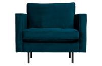 WOOOD Fauteuil 'Rodeo' Velvet, kleur Blauw - thumbnail