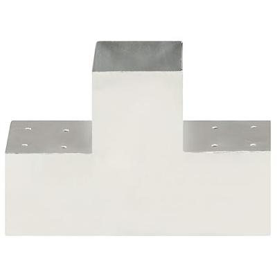 VidaXL Paalverbindingen 4 st t-vorm 101x101 mm gegalvaniseerd metaal