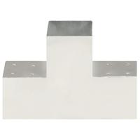 VidaXL Paalverbindingen 4 st t-vorm 101x101 mm gegalvaniseerd metaal - thumbnail