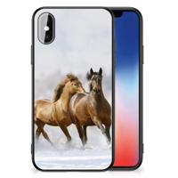 iPhone X | Xs Dierenprint Telefoonhoesje Paarden - thumbnail