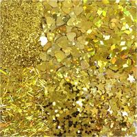 Creativ Company Bio sparkles & sequins, goud, 6x7 ml/ 1 doos - thumbnail