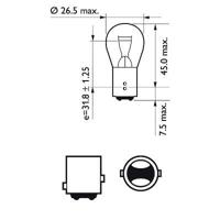 Philips Phlips kogellamp lamp 12v21/5 red - thumbnail