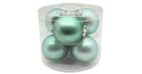 Tube met 12 mint groene kerstballen van glas 10 cm glans en mat - Kerstbal - thumbnail