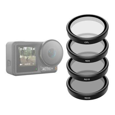 Telesin CPL+ND8/16/32 lens filter kit 4-pack voor Osmo Action 3/4