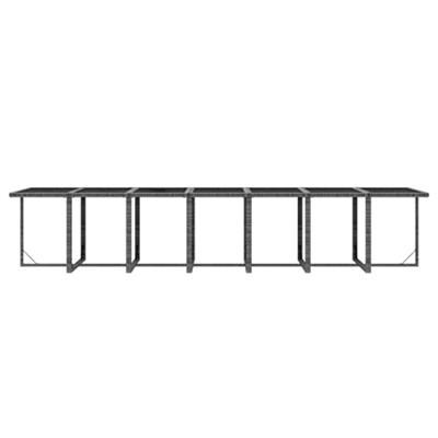 15-delige Tuinset met kussens poly rattan grijs