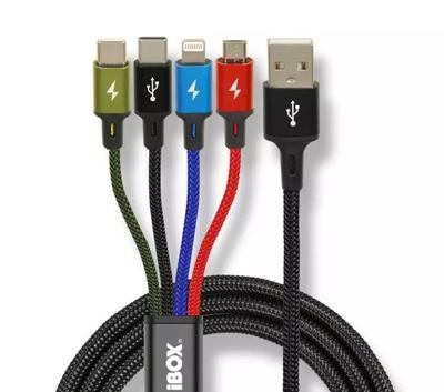 Universele 4-in-1 oplaadkabel I-BOX USB IKUM4W1 - thumbnail