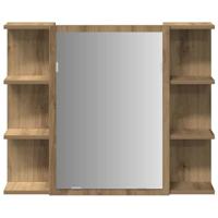 Badkamerspiegelkast 80x20,5x64 cm bewerkt hout artisanaal eiken - thumbnail