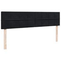 Ottoman bed met matras en LED's 180x200cm fluweel zwart - thumbnail