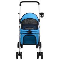 Hondenwagen inklapbaar 76x50x100 cm oxford stof blauw - thumbnail