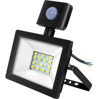 LED Bouwlamp 10W met Sensor - Waterdichte Schijnwerper 6400K - Mat Zwart - thumbnail