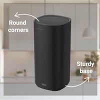 Afvalbak desq touch 50 liter rvs zwart - thumbnail